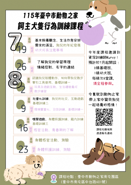 讀懂毛孩心聲，讓陪伴更有愛｜臺中犬隻行為訓練課程溫暖開跑