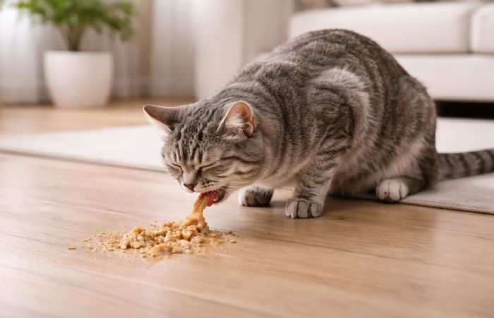 貓咪吃東西嘔吐正常嗎？分辨生理反應與健康警訊